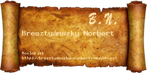 Bresztyánszky Norbert névjegykártya
